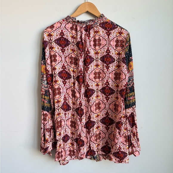 Umgee Mixed Paisley Bell Sleeve Boho Style Dress LARGE - Picture 6 of 12